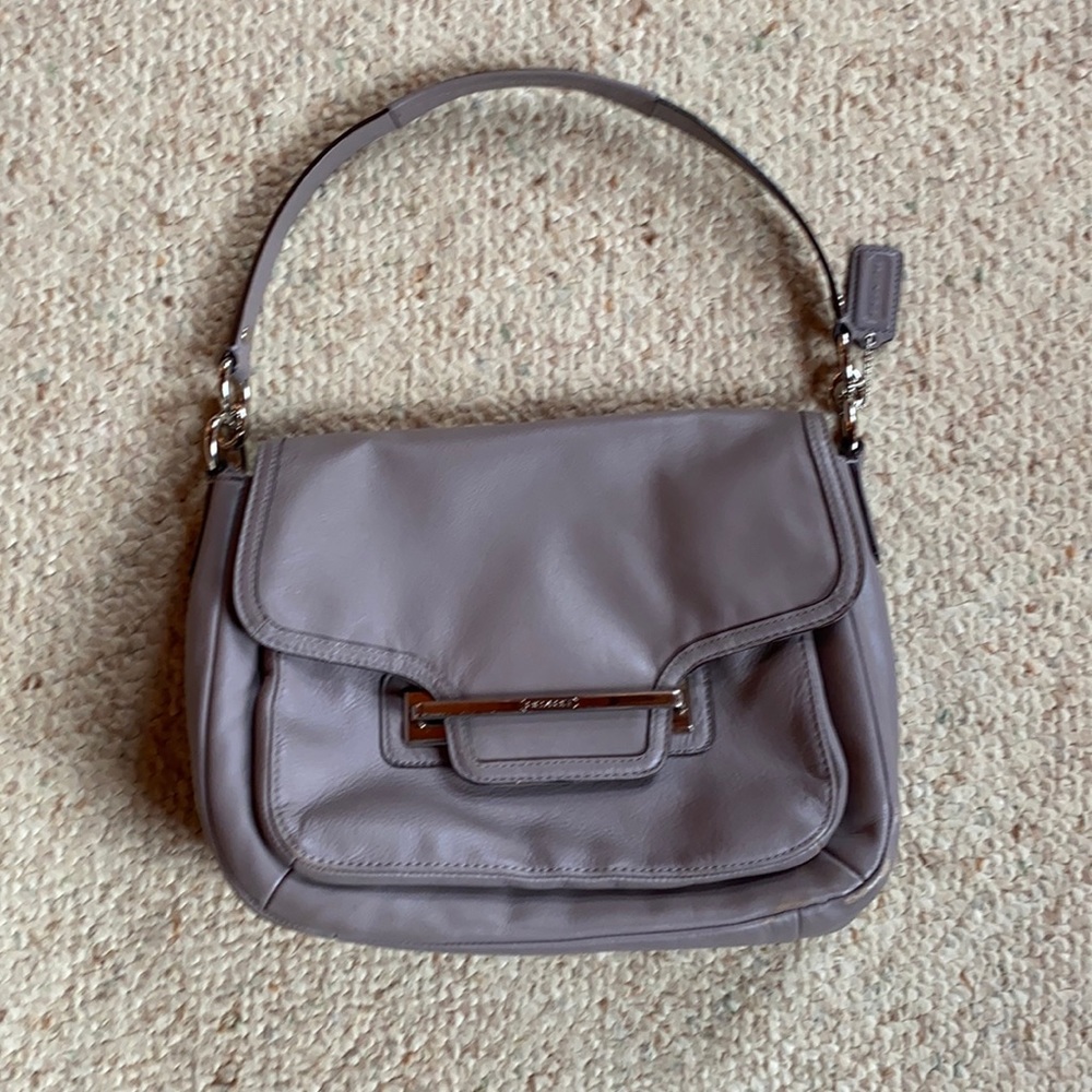 Leather Coach Bag- Lavender
